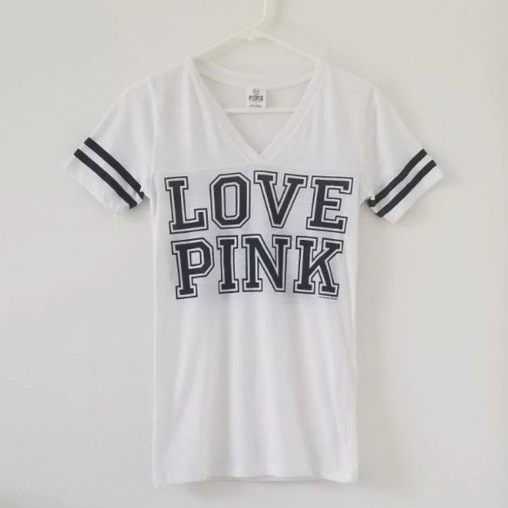 Victoria's Secret PINK White Vneck Shirt